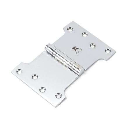 Polished Chrome 4" x 4" x 6" Parliament Hinge (pair) ss