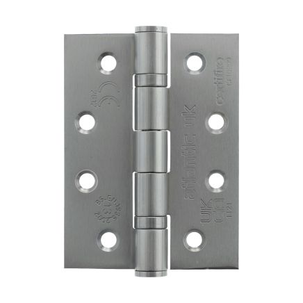 Atlantic Ball Bearing Hinges Grade 13 Fire Rated 4" x 3" x 3mm set of 3 - Satin Chrome (Pair)