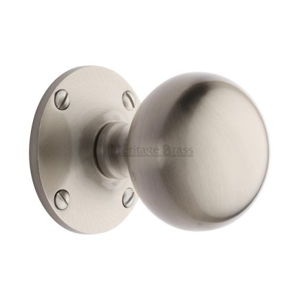 Heritage Brass Mortice Knob Westminster Design Satin Nickel Finish