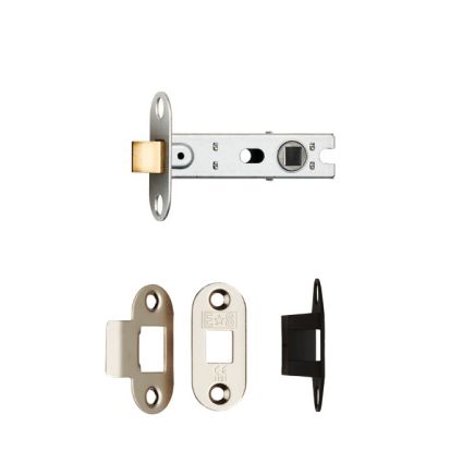 Bolt Through Tubular Latch Radius - Nickel Plate