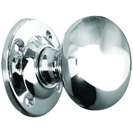 Jedo Mushroom Mortice Door Knobs 57mm Diameter 57mm Polished Chrome - By Frelan Hardware - JV172BPC