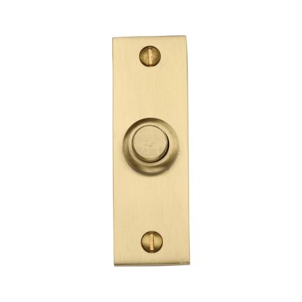 Heritage Brass Rectangular Bell Push Satin Brass finish