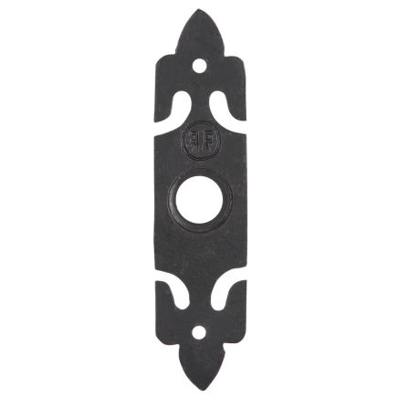 Zoo Hardware Bell Push with Fleur de Lys Plate - 30mm x 127mm - Black