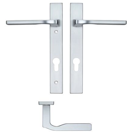 Zoo Hardware Vela lever on narrow euro backplate - Satin Chrome
