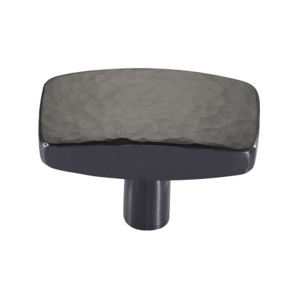 Heritage Brass Cabinet Knob Rectangular Hammered Design 47mm Matt Bronze finish