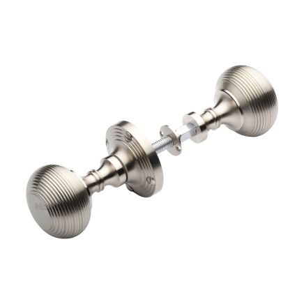 Heritage Brass Reeded Rim Knob Satin Nickel finish