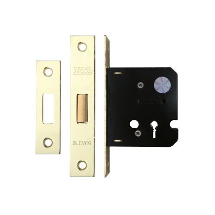 Zoo Hardware 3 Lever Dead Lock - Electro Brass