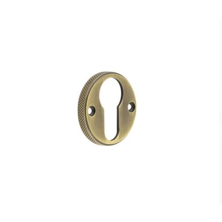 Burlington Westbourne Knurled Euro Profile Escutcheon Antique Brass - By Frelan Hardware - BUR181AB