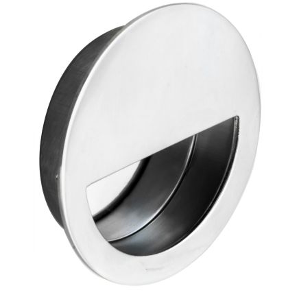 Circular Flush Pull - Bright Stainless Steel