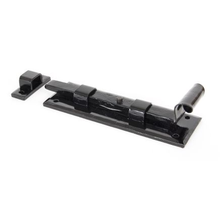 Black 6" Straight Door Bolt