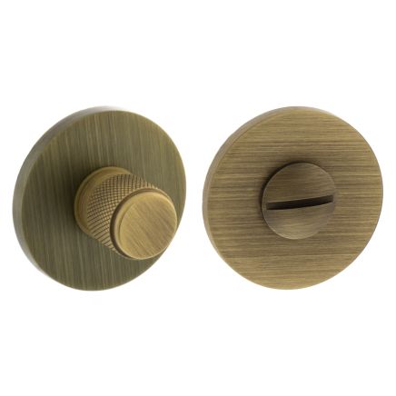 Millhouse Brass Knurled WC Turn and Release on 5mm Slimline Round Rose - Yester Bronze