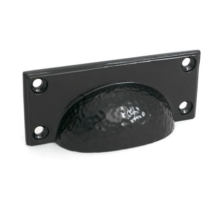 Black Hammered Art Deco Drawer Pull