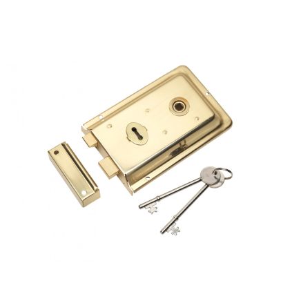 Traditional Rim Deadlock - Polished Brass