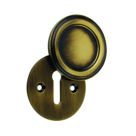 Jedo Parisian Covered Escutcheon 42mm Antique Brass - By Frelan Hardware - JV605AB