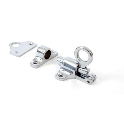Polished Chrome Fanlight Catch + Two Keeps
