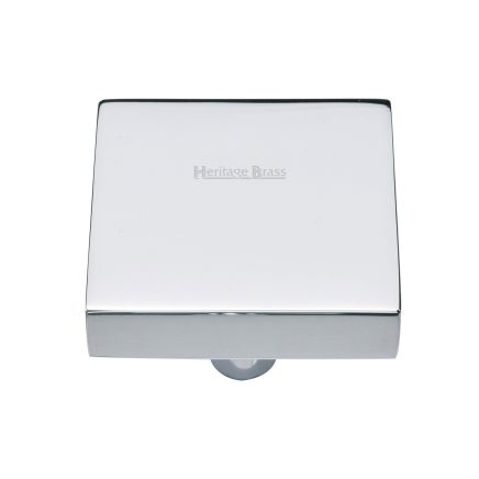 Heritage Brass Cabinet Knob Square Design 38mm Polished Chrome finish