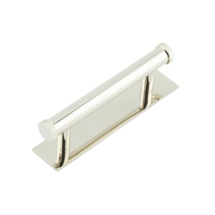 Hoxton Thaxted Cabinet Handles 96mm Ctrs Plain Backplate Polished Nickel - By Frelan Hardware - HOX-250PN-5050PN