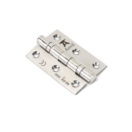 Polished SS (304) 3" Ball Bearing Butt Hinge (pair)