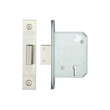 Zoo Hardware British Standard 5 Lever Deadlock - 64mm - Satin Stainless