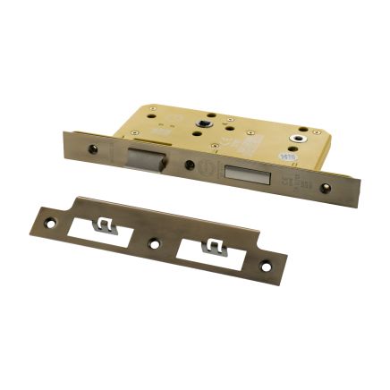 Atlantic DIN Heavy Duty Bathroom Lock Single Turn 60mm backset - Antique Brass