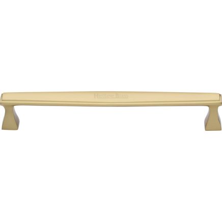Heritage Brass Cabinet Pull Deco Design 203mm CTC Satin Brass Finish