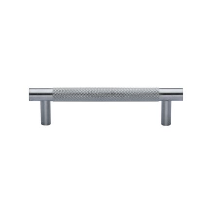 Heritage Brass Cabinet Pull Partial Knurl Design 96mm CTC Satin Chrome finish