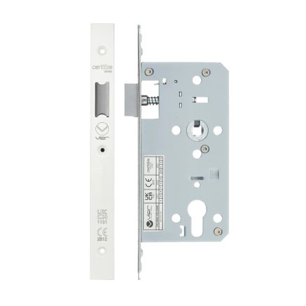 Zoo Hardware 2 Piece - DIN latch - backset 55mm - White