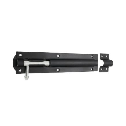 Iron Barrel Bolt - Straight 8" Black