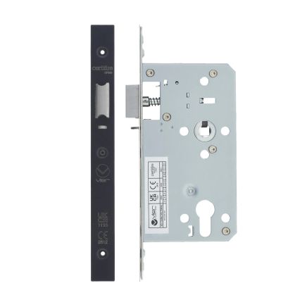 Zoo Hardware 2 Piece - DIN night latch - 72mm c/c - backset 60mm - Black