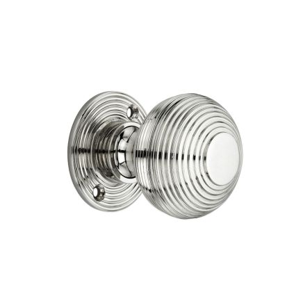Beehive 50mm Rim/Mortice Door Knob Polished Nickel