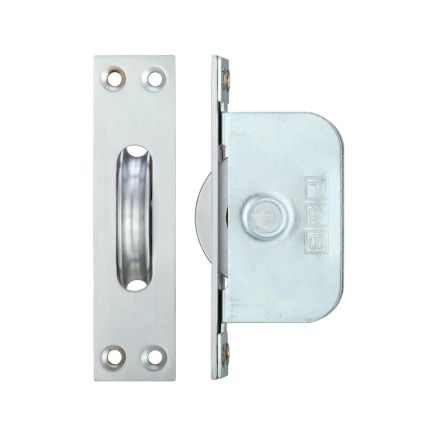 Zoo Hardware Brass Ball Bearing Pulleys - 2 1/4" Square Forend - Satin Chrome