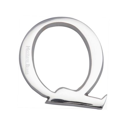 Heritage Brass Alphabet Q Pin Fix 51mm (2") Polished Chrome Finish