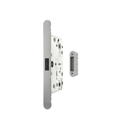 AGB Revolution XT Magnetic Bathroom Lock 60mm backset with strike plates for ALU doors - Satin Chrome