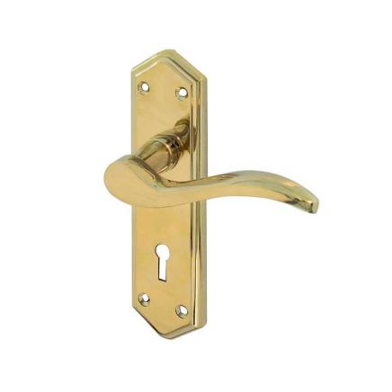 Paris Suite Door Handles on Lockplate PVD Brass - By Frelan Hardware - JV280PVD