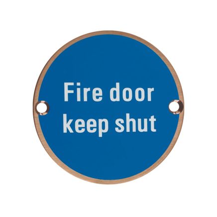 Zoo Hardware Fire Door Keep Shut - 76mm dia - PVD Bronze