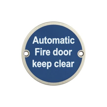 Stainless Steel Automatic Fire Door Keep Clear 75mm Satin Stainless Steel - By Frelan Hardware - JS110SSS