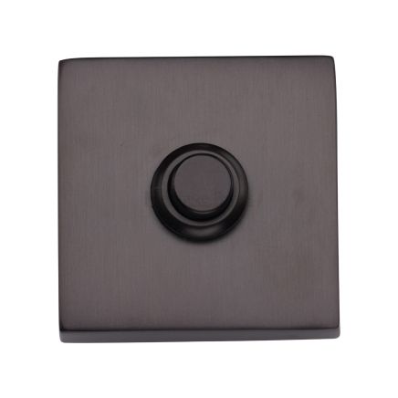 Heritage Brass Square Bell Push Matt Bronze finish