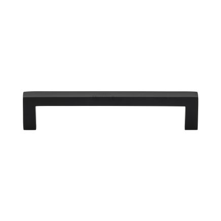 Heritage Brass Cabinet Pull City Design 128mm CTC Matt Black Finish
