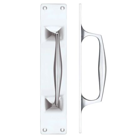 Zoo Hardware Pull Handle on Backplate - Polished Chrome