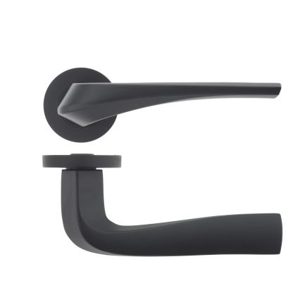 Zoo Hardware Aries lever on round rose - Black