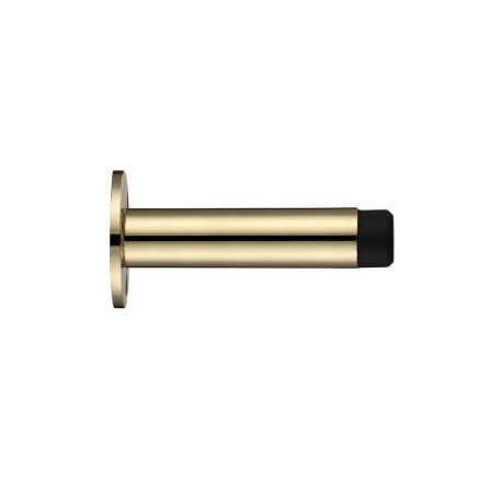 Zoo Hardware Door Stop - Cylinder with Rose 70mm - Face Fix - Polished Brass