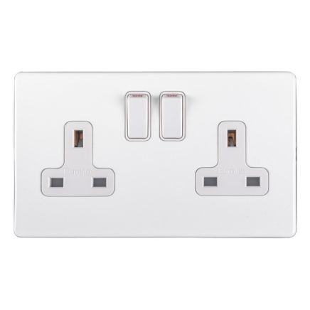 Eurolite Concealed 3mm 2 Gang Socket White