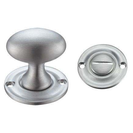 Zoo Hardware Oval Thumb Turn with Coin Release - 5mm spindle - Satin