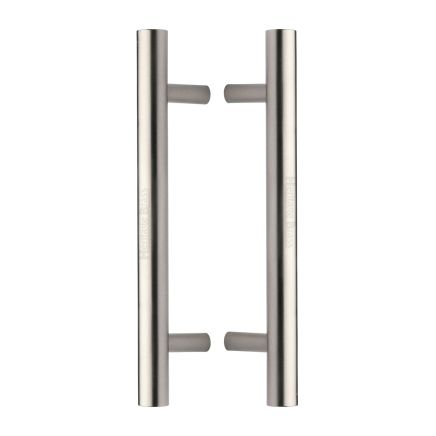 Heritage Brass Back to Back Door Pull Handle Bar Design 305mm Satin Nickel Finish