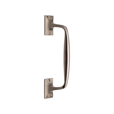 Heritage Brass Door Pull Handle Cranked Design 10" Satin Nickel Finish