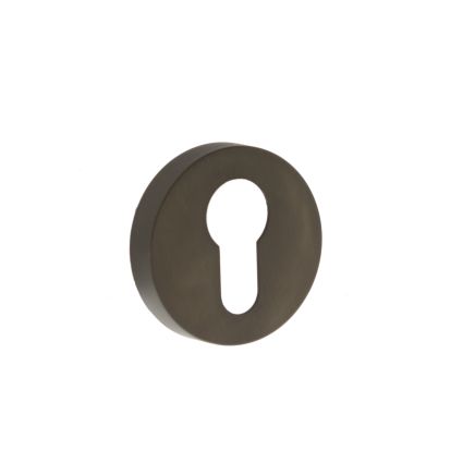 Forme Euro Escutcheons on Minimal Round Rose - Urban Dark Bronze (Pair)