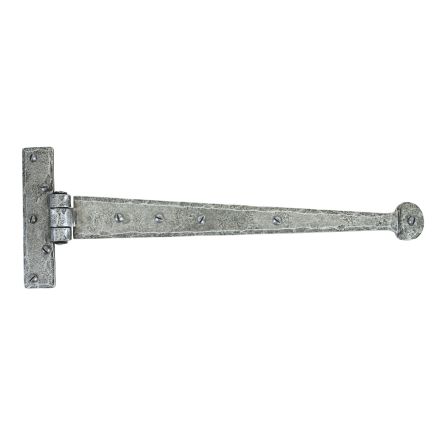 Pewter 15" Penny End T Hinge (pair)