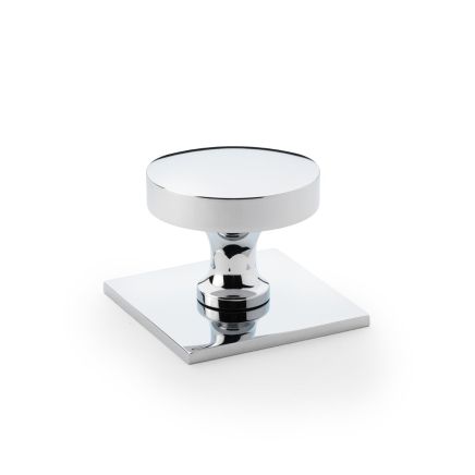 Alexander & Wilks - Bullion Cupboard Knob on Square Backplate - Polished Chrome