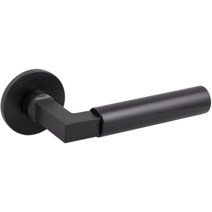 Tupai Rapido 5S Covas Lever Door Handle on 5mm Slimline Round Rose - Pearl Black (Pair)
