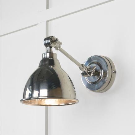 Hammered Nickel Brindley Wall Light